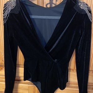 SHEIN Beaded Shoulder Surplice Bodysuit